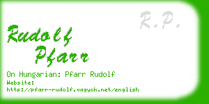 rudolf pfarr business card